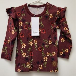 Blaa marsala long sleeve organic shirt 9-18 mos nwt